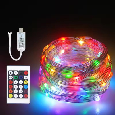 WunderVoX 100 LEDs 10 m Multicolor Color Changing, Flickering, Steady String Rice Lights(Pack of 1)