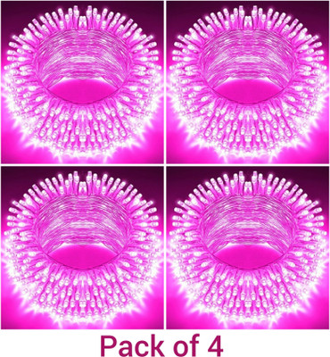 Illuminator 22 LEDs 10 m Pink Steady Bulb Rice Lights(Pack of 4)