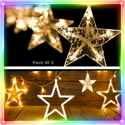 Pick Ur Needs 54 LEDs 3 m Yellow Color Changing Star Rice Lights(Pack of 2)