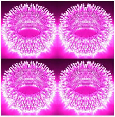 spark world 40 LEDs 11 m Pink Steady Bulb Rice Lights(Pack of 4)