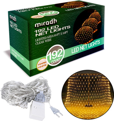 MIRADH 192 LEDs 3 m Yellow Color Changing, Flickering, Steady String Rice Lights(Pack of 1)