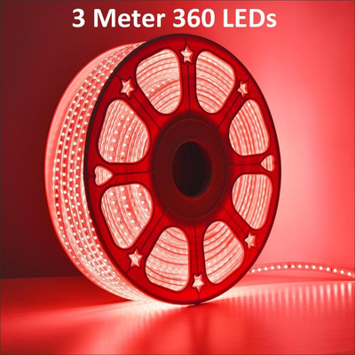 Trendx 360 LEDs 3 m Red Steady Strip Rice Lights(Pack of 1)
