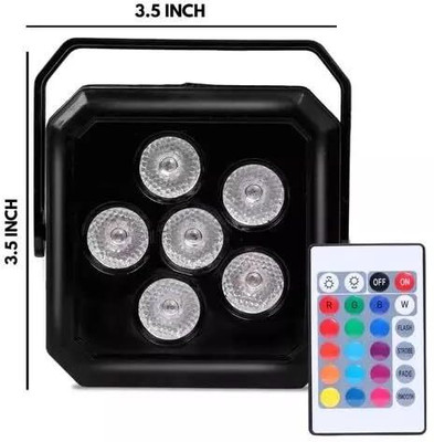 Stylenet DJ PAR LIGHT 6 LED FOCUS LIGHT RGB WITH REMOTE Disco Ball Set(Ball Diameter: 10 cm)