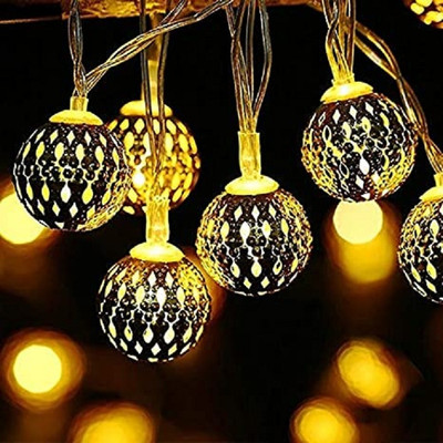 SEER 14 LEDs 3 m Yellow Steady Ball Rice Lights(Pack of 1)
