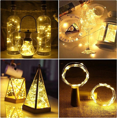 Business Squad 20 LEDs 1.98 m Yellow Steady String Rice Lights(Pack of 8)