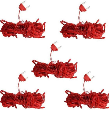 Local Charm 100 LEDs 7 m Red Steady String Rice Lights(Pack of 5)