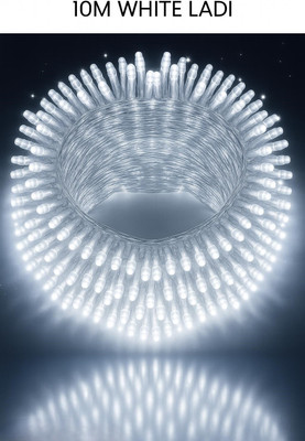 spark world 22 LEDs 10 m White Steady Bulb Rice Lights(Pack of 1)
