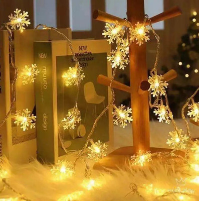 WunderVoX 14 LEDs 3.35 m Transparent Steady Snow Flake Rice Lights(Pack of 1)