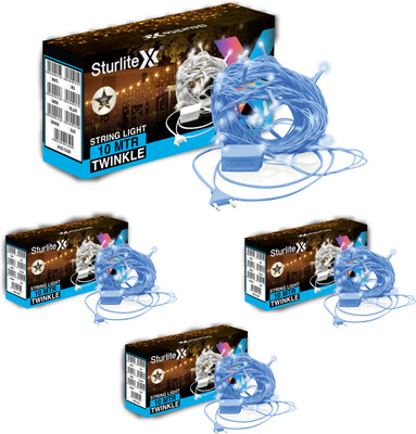 Sturlite 46 LEDs 10 m Blue Steady Bulb Rice Lights(Pack of 4)