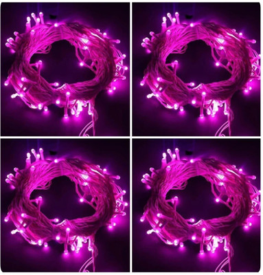 Business Squad 112 LEDs 12.5 m Pink Steady String Rice Lights(Pack of 4)