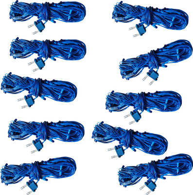 Charmify 20 LEDs 7 m Blue Steady String Rice Lights(Pack of 10)