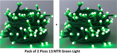 Biway 36 LEDs 13 m Green Steady Ball Rice Lights(Pack of 2)