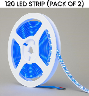 spark world 120 LEDs 5 m Blue Steady Strip Rice Lights(Pack of 2)