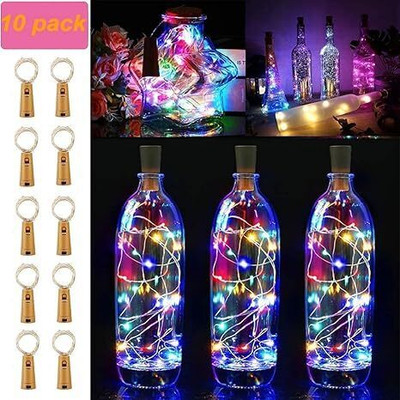 Party Pack 20 LEDs 2.03 m Multicolor Flickering Bulb Rice Lights(Pack of 10)