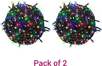 Illuminator 40 LEDs 12 m Multicolor Color Changing, Flickering, Steady Bulb Rice Lights(Pack of 2)