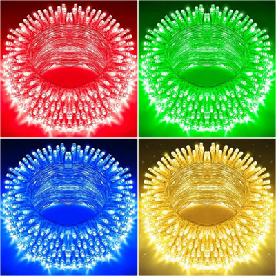 Illuminator 40 LEDs 12 m Red, Green, Blue, Yellow Steady Bulb Rice Lights(Pack of 4)