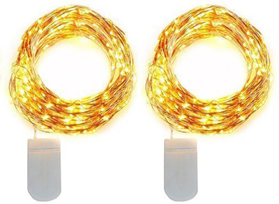 BOLT 20 LEDs 2 m White Steady Water Drop Rice Lights(Pack of 2)