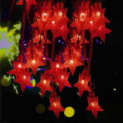 KUBER INDUSTRIES 20 LEDs 10 m Maroon Steady Star Rice Lights(Pack of 1)