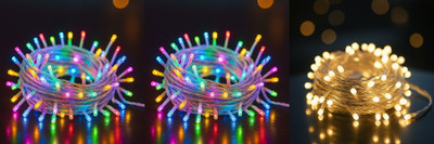 PKG 40 LEDs 11 m Multicolor Steady String Rice Lights(Pack of 3)