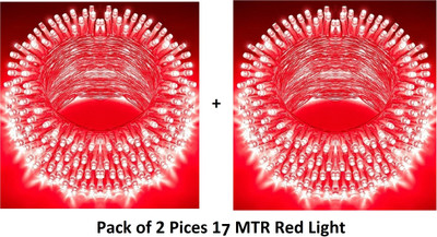 Jee Dee 60 LEDs 17 m Red Steady Ball Rice Lights(Pack of 2)