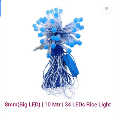 Shazam 34 LEDs 10 m Blue Steady Bulb Rice Lights(Pack of 1)