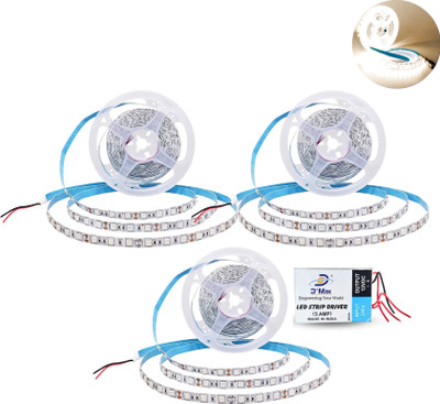 D'Mak 3 LEDs 5 m White Flickering Strip Rice Lights(Pack of 3)