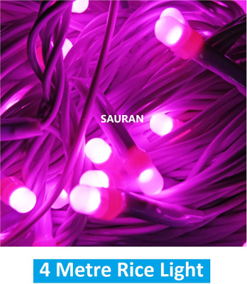 Sauran 15 LEDs 4 m Pink Steady String Rice Lights(Pack of 1)