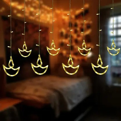 SAYENY 12 LEDs 3 m Yellow Steady, Flickering Diya Rice Lights(Pack of 1)