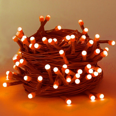 Shreyansh 40 LEDs 13 m Orange Flickering, Steady Bulb Rice Lights(Pack of 1)