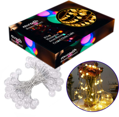 MIRADH 14 LEDs 3 m Orange Steady Ball Rice Lights(Pack of 1)