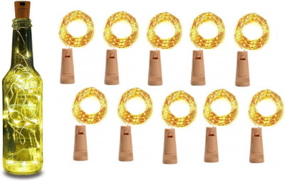 Varnet Enterprise 30 LEDs 3.05 m Gold Steady String Rice Lights(Pack of 10)