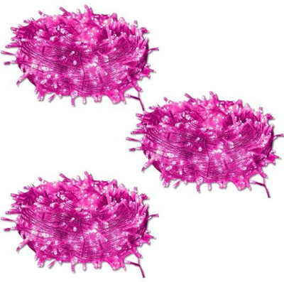 inooBeam 40 LEDs 11.01 m Pink Steady String Rice Lights(Pack of 3)