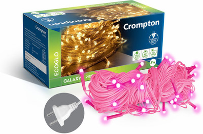 Crompton 48 LEDs 10 m Pink Steady String Rice Lights(Pack of 1)