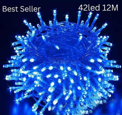 METBRIGHT 42 LEDs 12 m Blue Steady Bulb Rice Lights(Pack of 1)