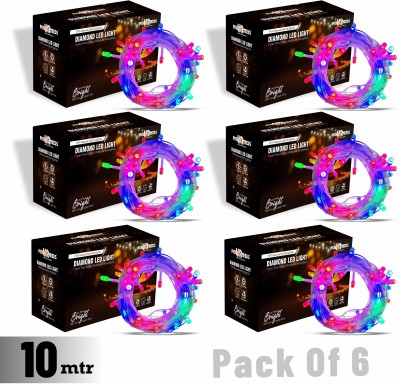 Make Ur Wish 24 LEDs 10 m Multicolor Flickering Bulb Rice Lights(Pack of 6)