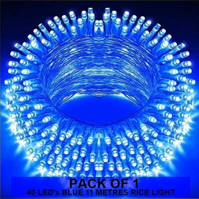 Dreamica 40 LEDs 11 m Blue Steady String Rice Lights(Pack of 1)