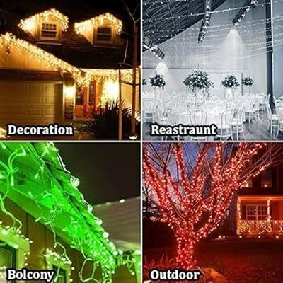 shreem 40 LEDs 15 m Multicolor Steady Bulb Rice Lights(Pack of 5)
