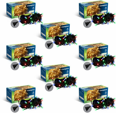 Crompton 48 LEDs 10 m Multicolor Color Changing String Rice Lights(Pack of 8)