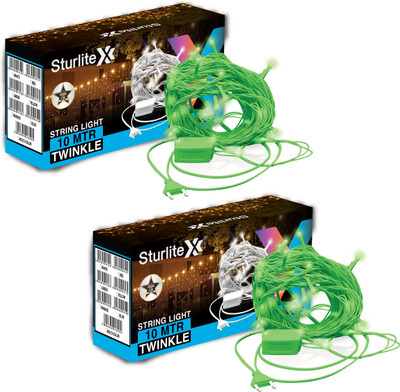 Sturlite 46 LEDs 10 m Green Steady Bulb Rice Lights(Pack of 2)