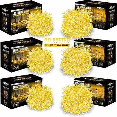 Daily Needs Shop 60 LEDs 20 m Beige Steady String Rice Lights(Pack of 6)