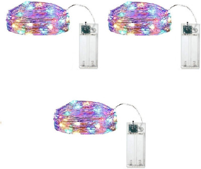 Trendx 30 LEDs 3 m Multicolor Steady String Rice Lights(Pack of 3)
