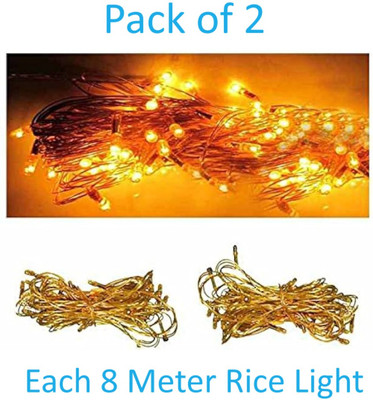Sauran 20 LEDs 7 m Yellow Steady String Rice Lights(Pack of 2)