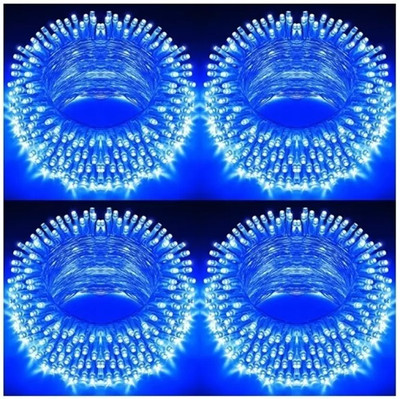 Clive India 40 LEDs 11 m Blue Steady, Flickering String Rice Lights(Pack of 4)