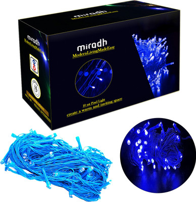 MIRADH 36 LEDs 10 m Blue Steady String Rice Lights(Pack of 1)