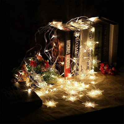 Budwill 14 LEDs 3 m Gold Steady, Flickering Snow Flake Rice Lights(Pack of 1)