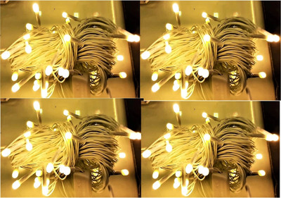 Business Squad 112 LEDs 13 m Yellow Steady String Rice Lights(Pack of 4)