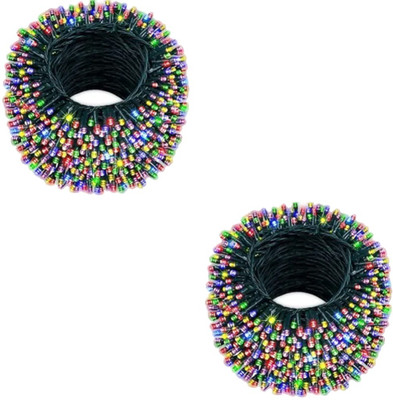 Zebrilla 40 LEDs 15 m Multicolor Steady, Flickering String Rice Lights(Pack of 2)