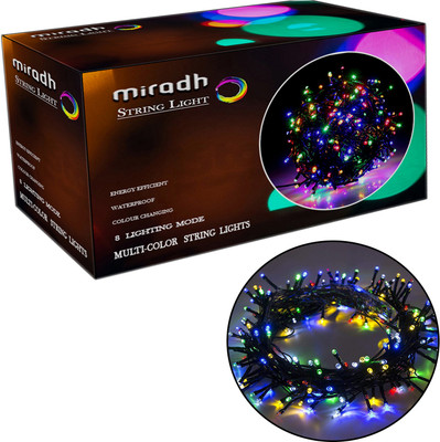 MIRADH 100 LEDs 25 m Multicolor Color Changing, Flickering, Steady String Rice Lights(Pack of 1)