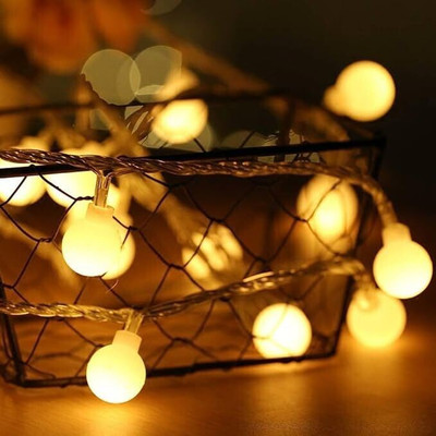 Home Delight 14 LEDs 4 m Yellow Steady Bulb Rice Lights(Pack of 1)