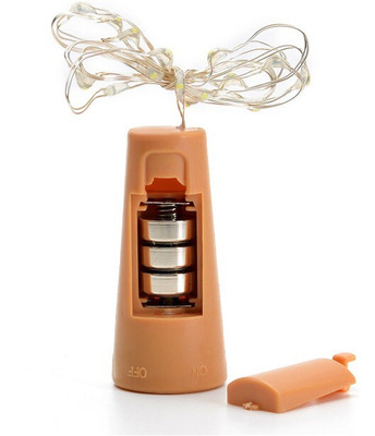 SANCTUM Bottle Cork Led 20 LEDs 2 m Yellow Steady Bottle Rice Lights(Pack of 1)